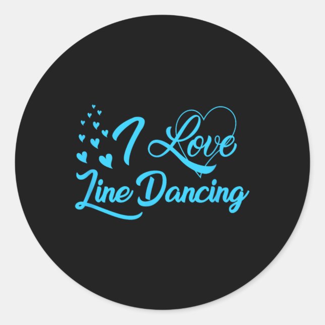 I Liebe Line Tanz Runder Aufkleber (Vorderseite)