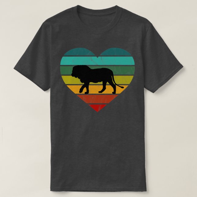 I Liebe Lion Retro Herz T-Shirt (Design vorne)