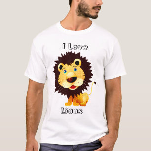 I Liebe Lions Diamonds Texturmuster T-Shirt