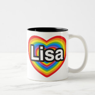 I Liebe Lisa. Liebe I Sie Lisa. Herz Zweifarbige Tasse