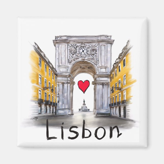 I Liebe Lissabon Magnet (Vorne)