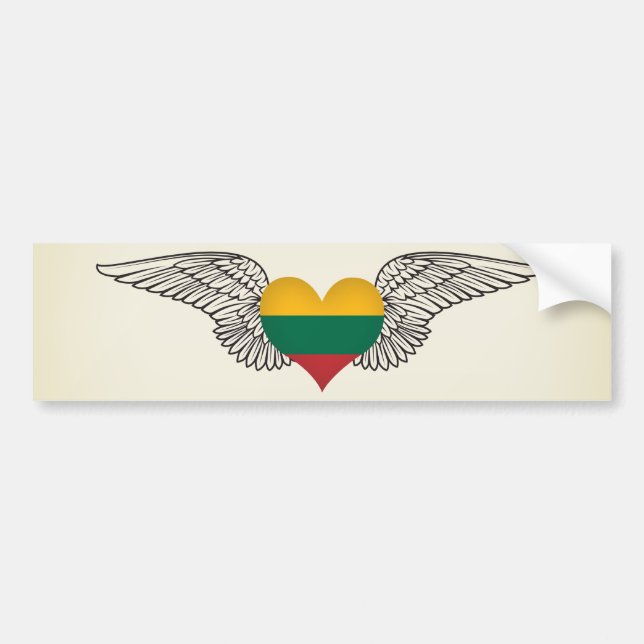 I Liebe Litauen - Flügel Autoaufkleber (Vorne)