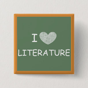 I Liebe Literatur Button