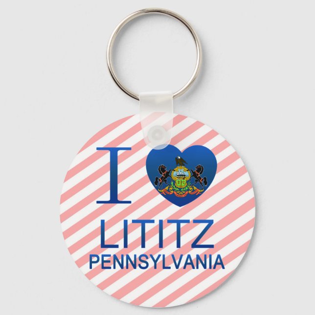 I Liebe Lititz, PA Schlüsselanhänger (Vorderseite)
