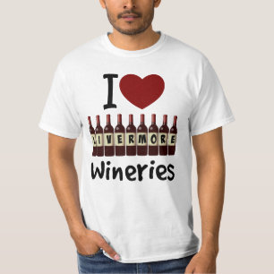 I Liebe Livermore Wineries Herz und Weinflaschen T-Shirt