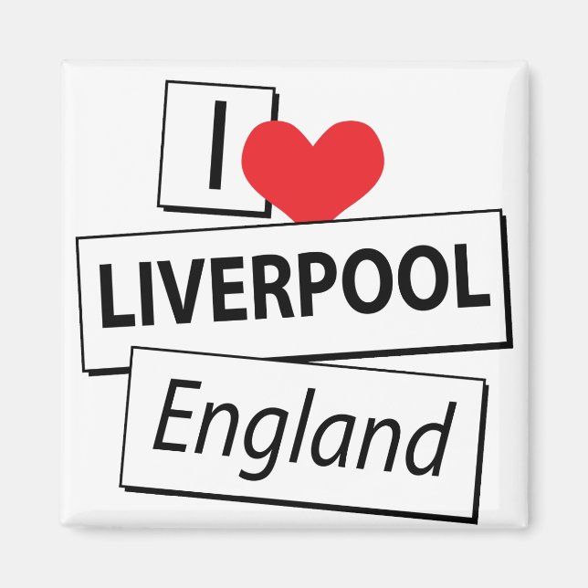 I Liebe Liverpool England Magnet (Vorne)