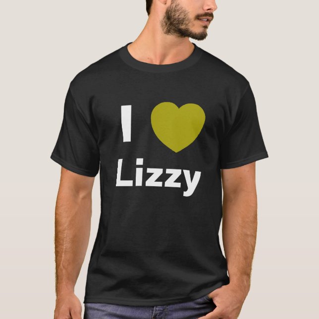 I Liebe Lizzy T-Shirt (Schwarzes) (Vorderseite)