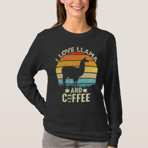 I Liebe Llama und Kaffee Llamas Retro Vintage Alpa T-Shirt