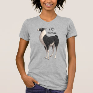 I Liebe Llamas Black & White Llama T-Shirt