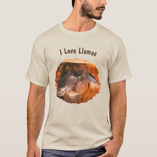 I Liebe Llamas Farm Animal T-Shirt (Vorderseite)
