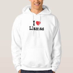 I Liebe Llamas Herzbrauch personalisiert Hoodie