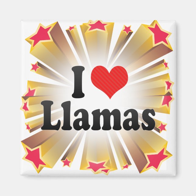 I Liebe Llamas Magnet (Vorne)