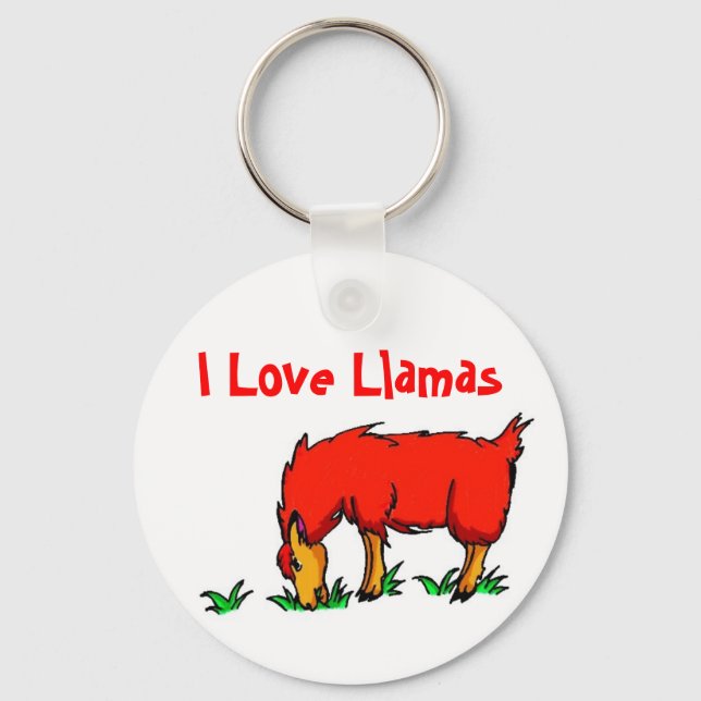 I Liebe Llamas Schlüsselanhänger (Vorderseite)