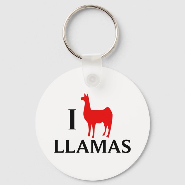 I Liebe Llamas Schlüsselanhänger (Vorderseite)