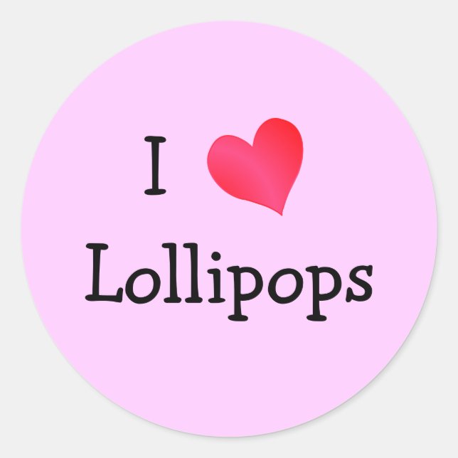 I Liebe Lollipops Runder Aufkleber (Vorderseite)
