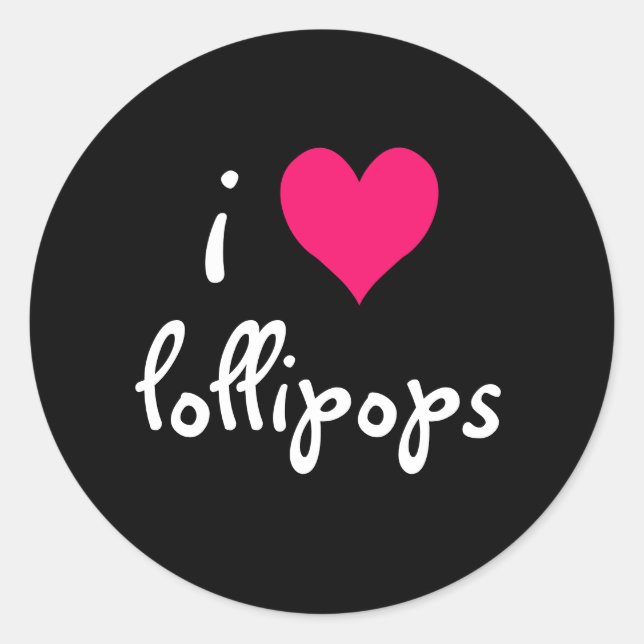 I Liebe Lollipops Runder Aufkleber (Vorderseite)