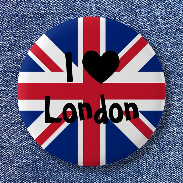 I Liebe London Button (I Love London Pinback Button)