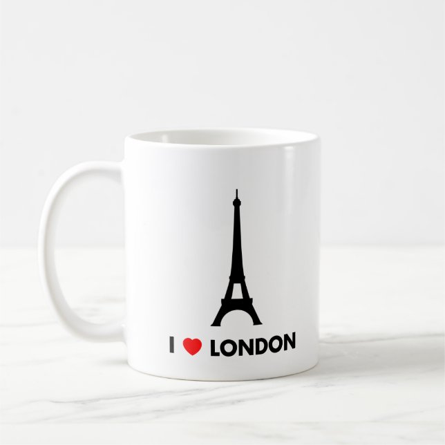 I Liebe London - Eiffel-Turm-Tasse Tasse (Links)