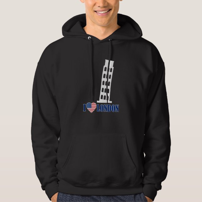 I Liebe London Schiefer Turm Pisa Italien Prank Pr Hoodie (Vorderseite)