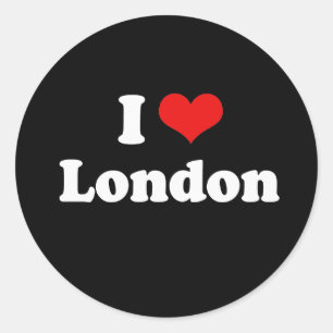 I Liebe-London-T-Shirt Weiß-T-Shirt Runder Aufkleber