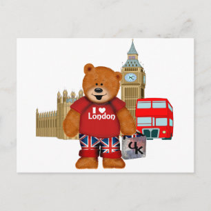 I Liebe London - Teddy Bear Postkarte