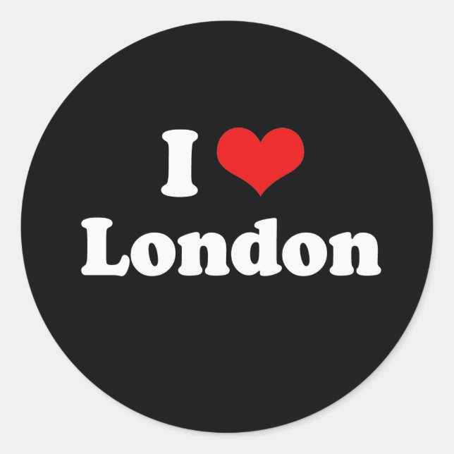 I Liebe London Tshirt White Tshirt Runder Aufkleber (Vorderseite)
