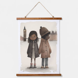 I Liebe London Wandteppich Mit Holzrahmen