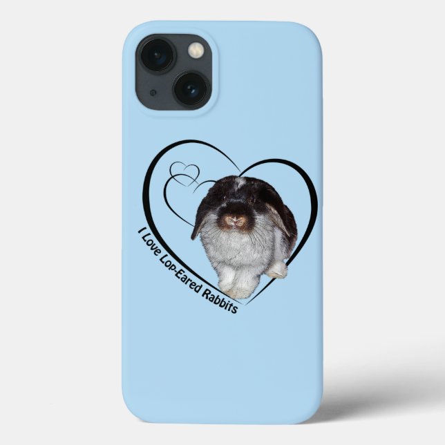 I Liebe Lop-Eared Rabbits iPad Case (Light Blue) (Rückseite)