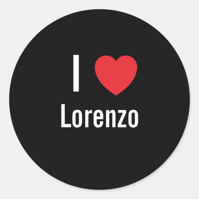I Liebe Lorenzo Runder Aufkleber (Vorderseite)
