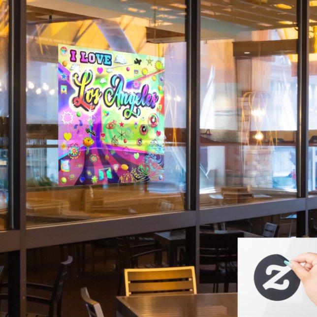 I LIEBE Los Angeles Cool Energy Window Cloning Fensteraufkleber (Restaurantfenster)