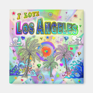 I LIEBE Los Angeles Deep Dream Magnet