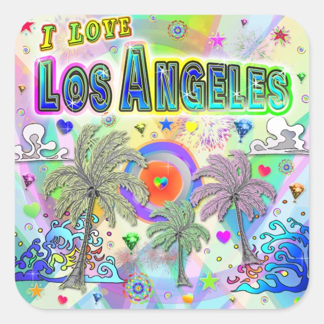 I LIEBE Los Angeles Deep Dream Sticker (Vorderseite)