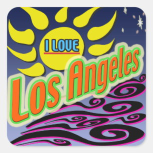 "I LIEBE Los Angeles: Nachtsonne" Aufkleber