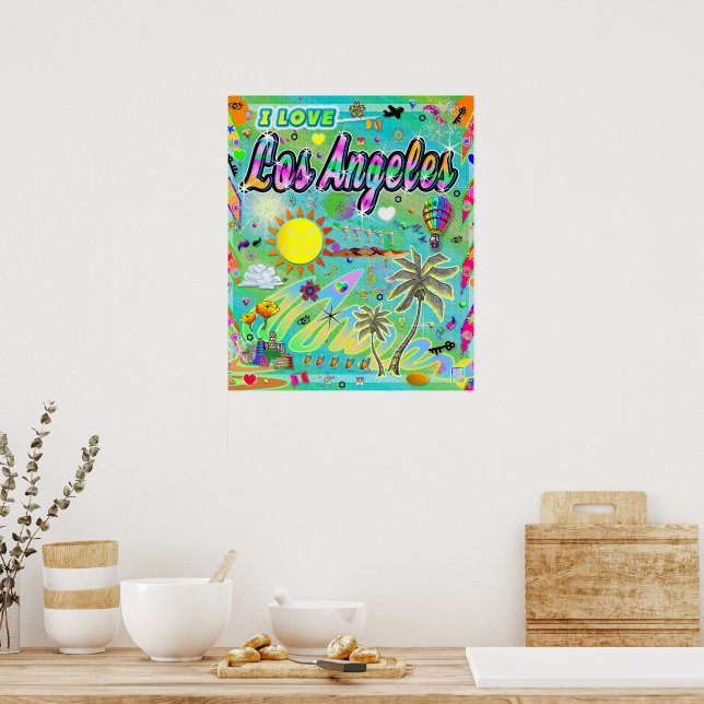 I LIEBE Los Angeles Nu Era Poster (Küche)