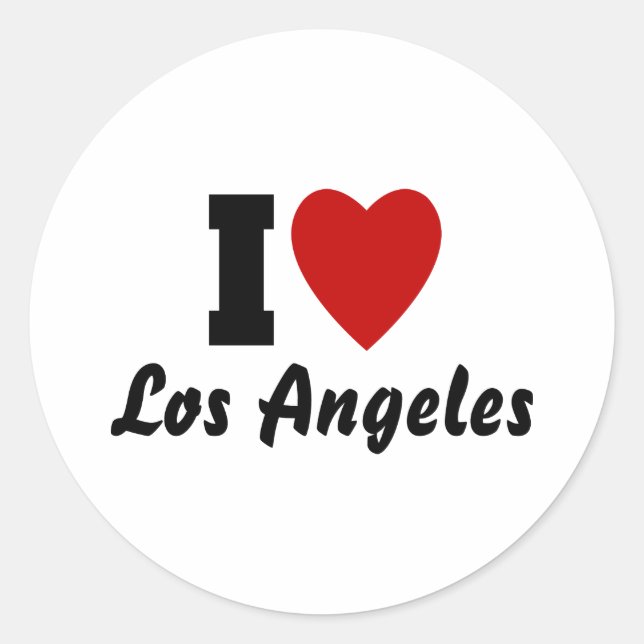 I Liebe Los Angeles Runder Aufkleber (Vorderseite)