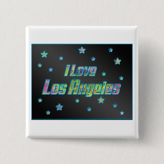 I Liebe Los Angeles Smile Stars Button
