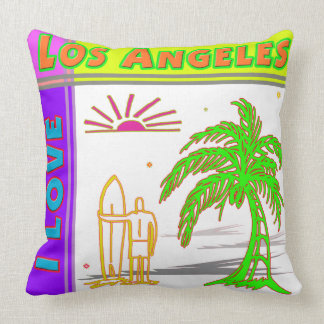 "I LIEBE Los Angeles" Sun Palm Tree&Surfer#2 Pillo Kissen