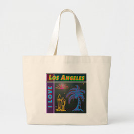 "I LIEBE Los Angeles" Sun, Palm Tree & Surfer Bag Jumbo Stoffbeutel
