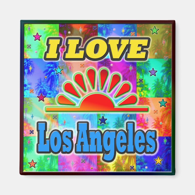 I LIEBE Los Angeles Sun & Palms Magnet (Vorne)