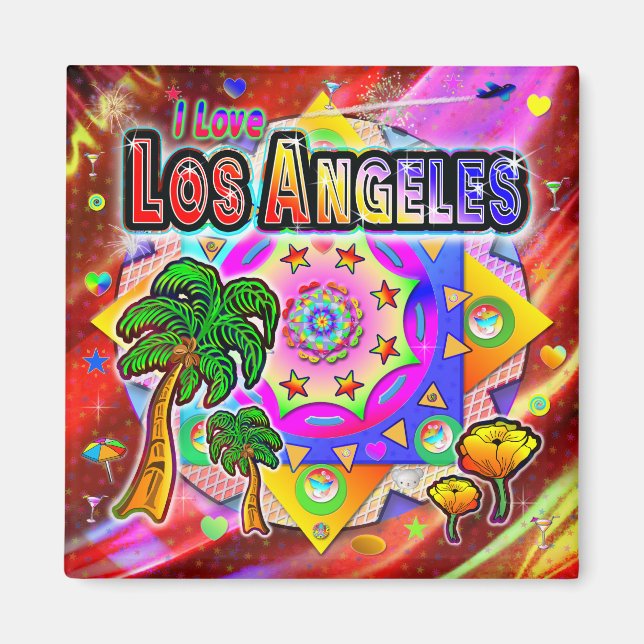 I LIEBE Los Angeles Tropical Friends Magnet (Vorne)