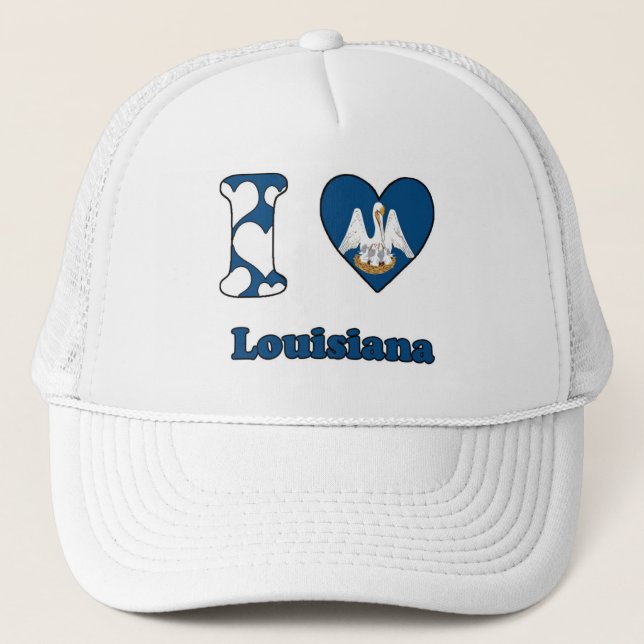I Liebe Louisiana Truckerkappe (Vorderseite)