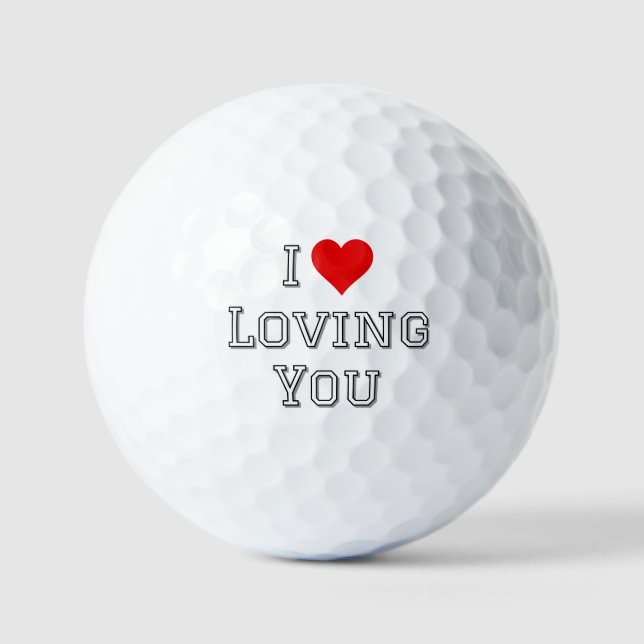 I Liebe Love Sie Romantische Valentine Typografie Golfball (Vorderseite)
