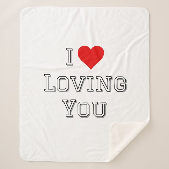 I Liebe Love Sie Romantische Valentine Typografie Sherpadecke (Vorderseite)