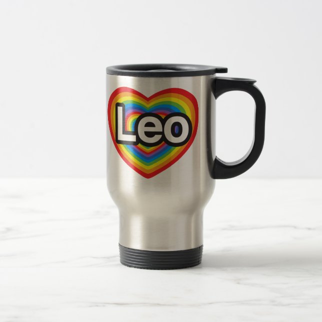 I Liebe Löwe. Liebe I Sie Löwe. Herz Reisebecher (Rechts)