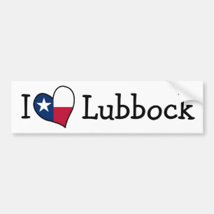 I Liebe Lubbock Texas Autoaufkleber