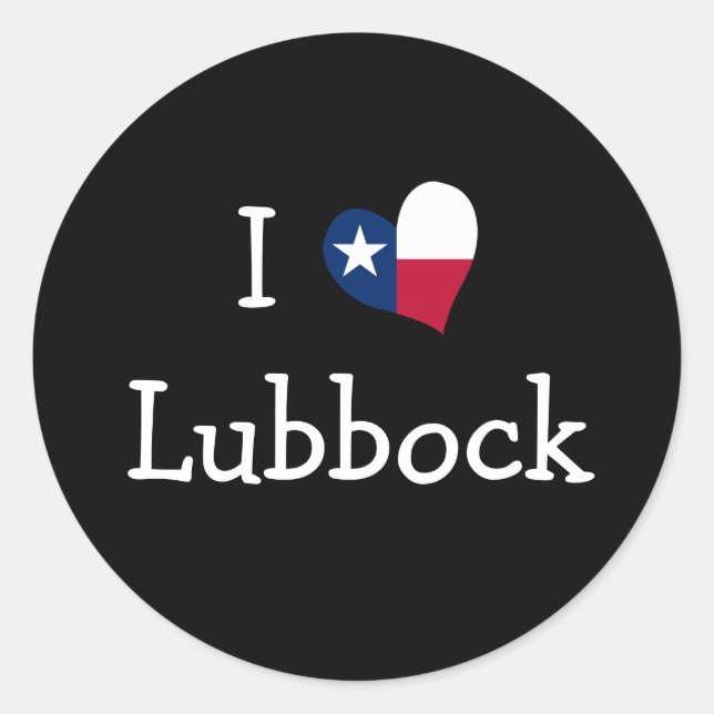 I Liebe Lubbock Texas Runder Aufkleber (Vorderseite)