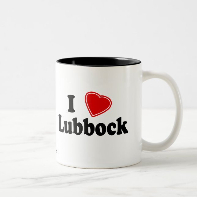 I Liebe Lubbock Zweifarbige Tasse (Rechts)