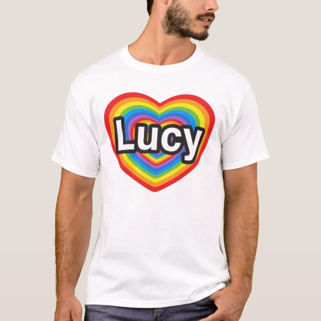 I Liebe Lucy. Liebe I Sie Lucy. Herz T-Shirt (Vorderseite)