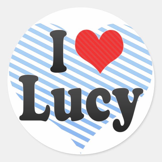 I Liebe Lucy Runder Aufkleber (Vorderseite)
