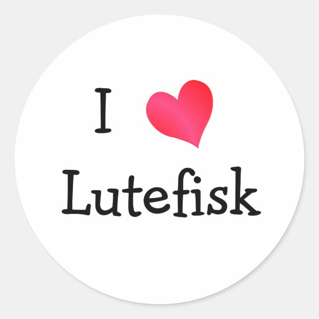 I Liebe Lutefisk Runder Aufkleber (Vorderseite)